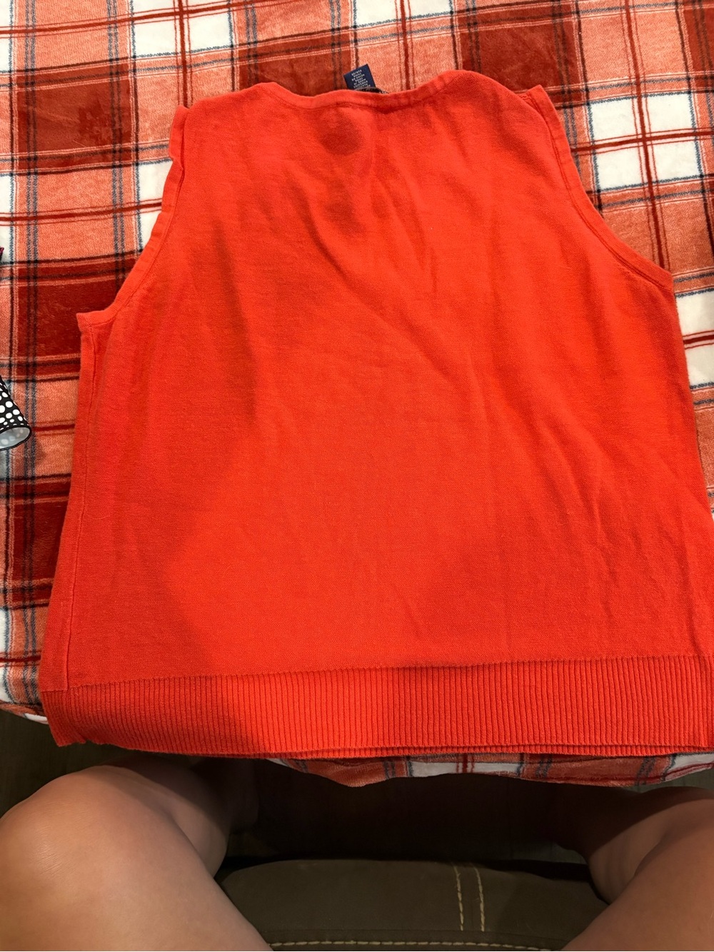 Evan Picone Bright Orange Sleeveless Knit Tank
